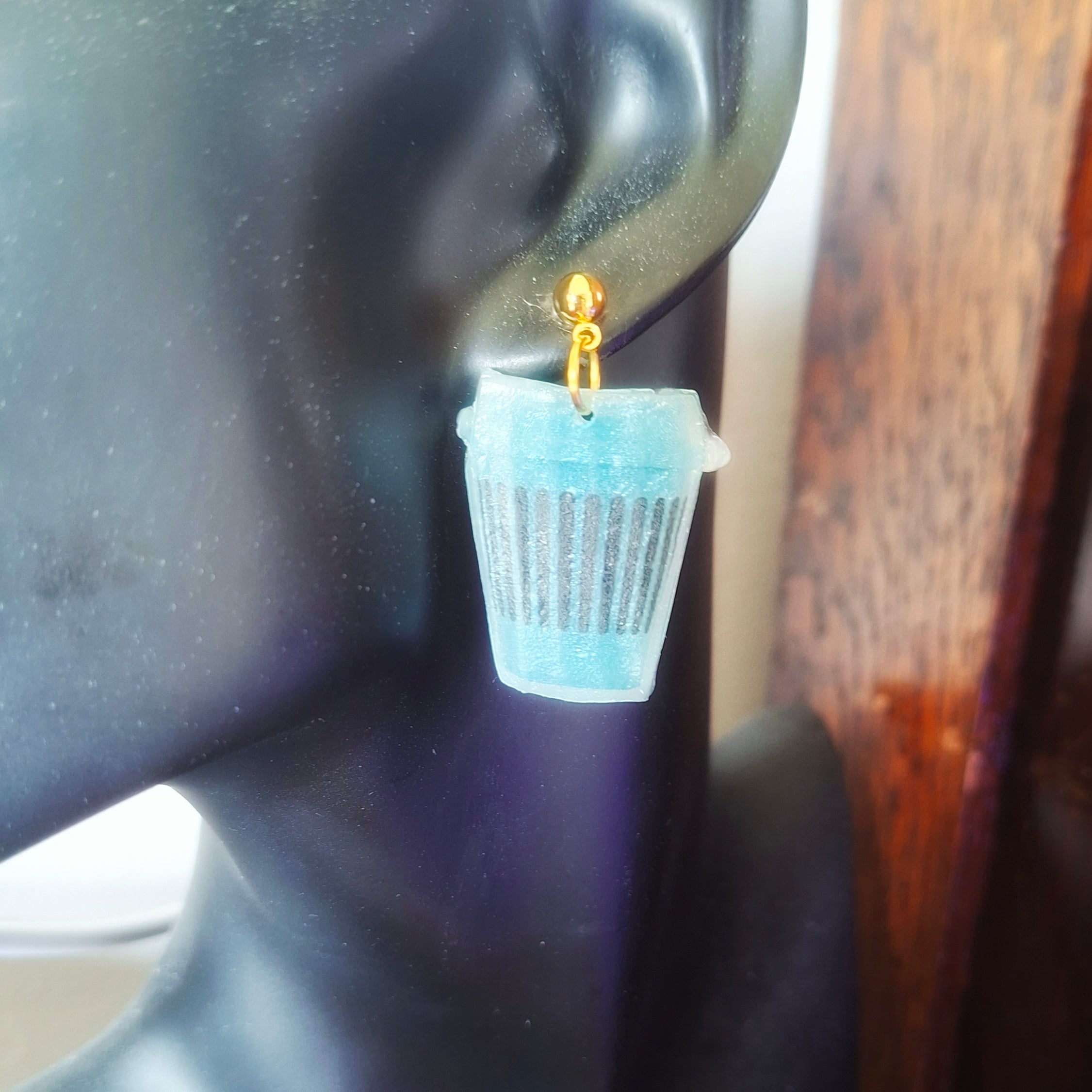 Turquoise Coffee Cup Earring