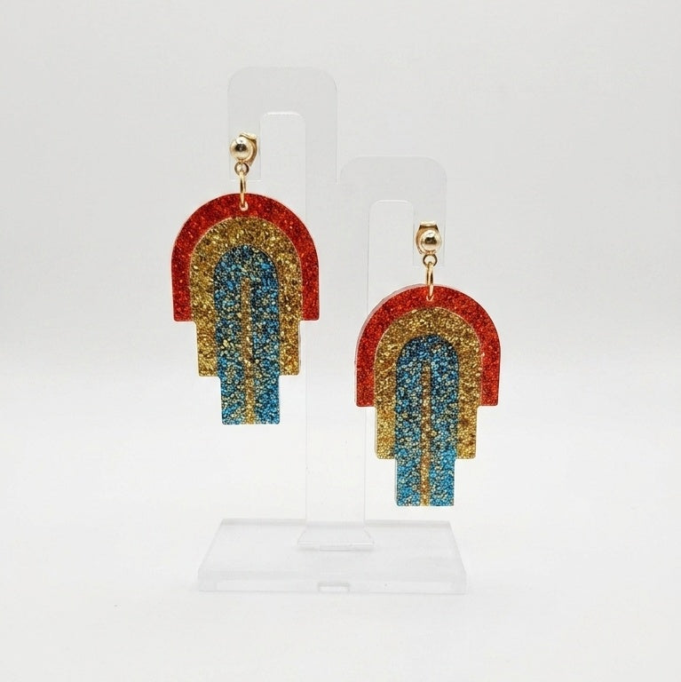 Glitter Deco Arch Earrings
