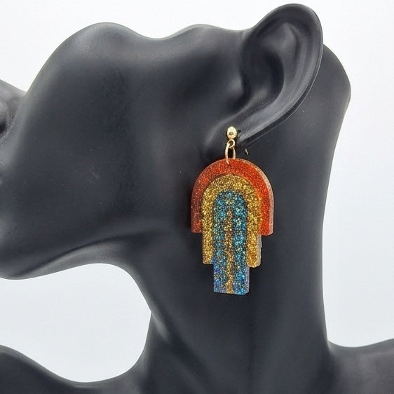 Glitter Deco Arch Earrings
