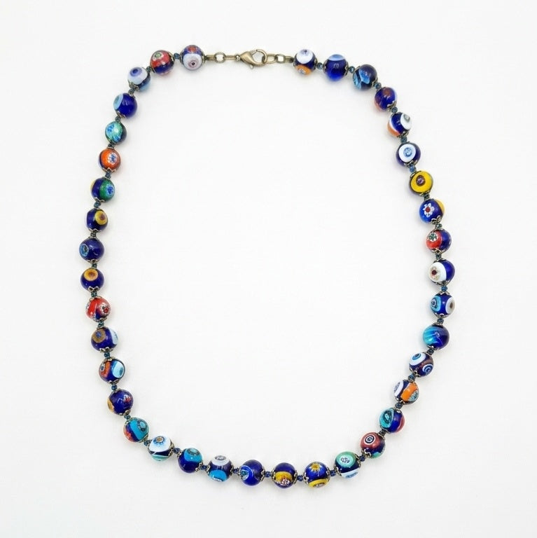 Vintage Murano Glass Millefiori Necklace