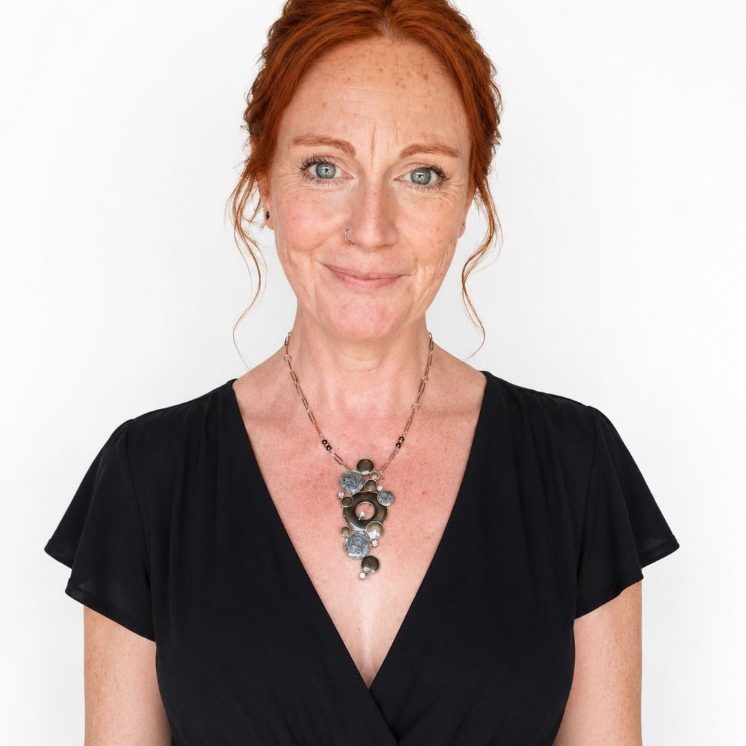  Hematite & Vintage Statement Pendant