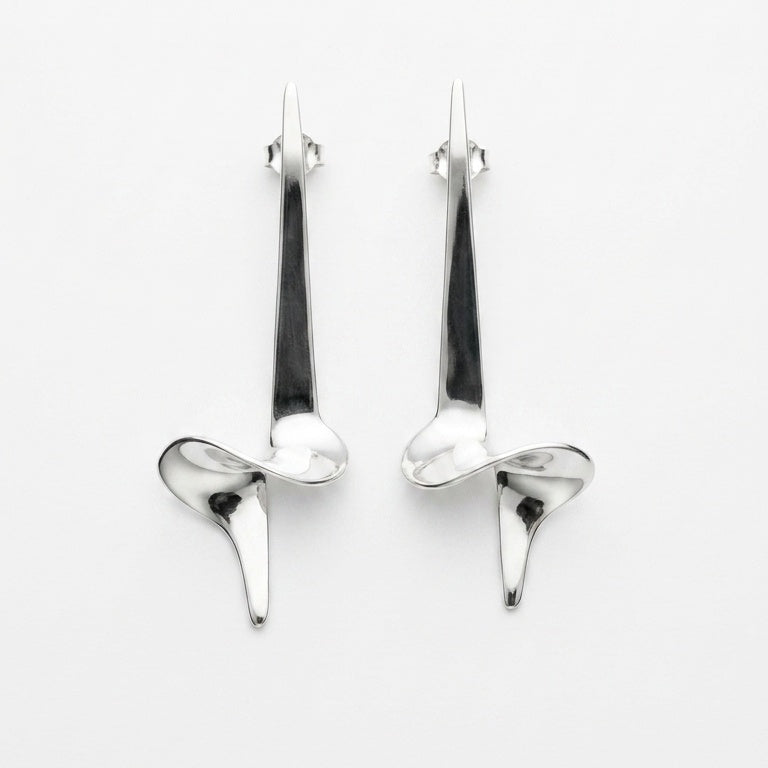Vintage Séamus Gill Sterling Silver Sculptural Earrings (Collection G / EG1)