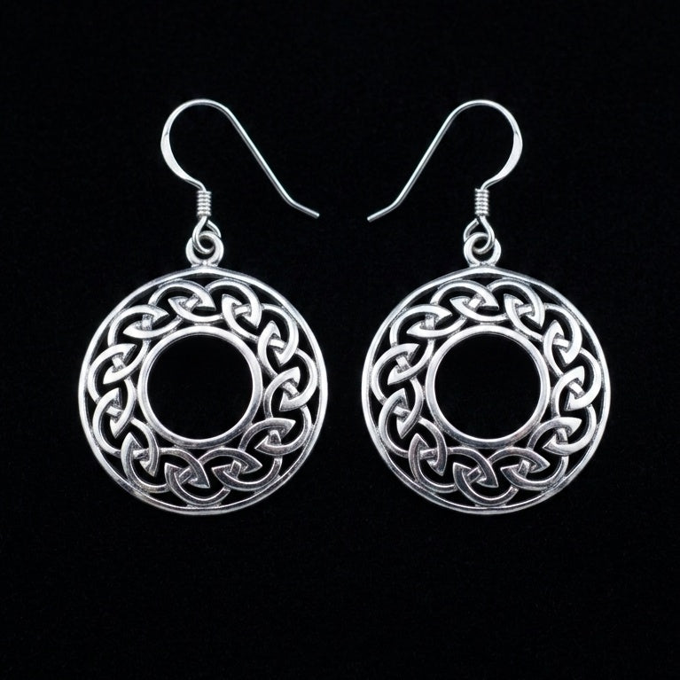 Celtic Knot Earrings - Open Circle Infinity