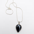 Vintage Sterling Silver Banded Agate Pendant Necklace