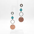 1976 Irish 1p Coin and turquoise bead earrings