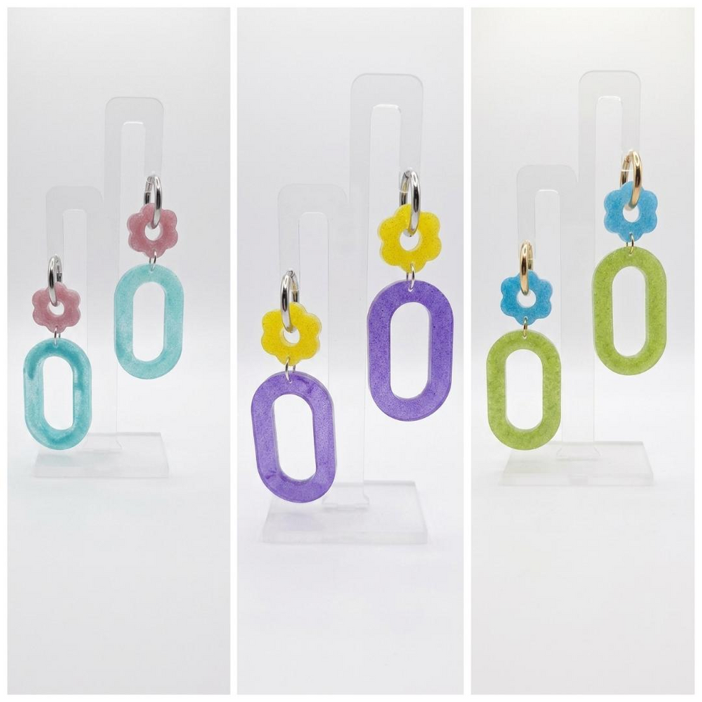 70s inspired resin earrings