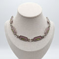 Art Deco Style Choker with olive and mauve accents