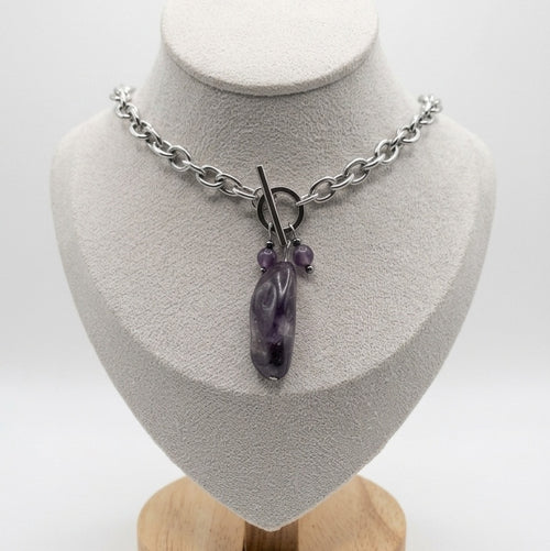 Chunky Amethyst Statement Necklace
