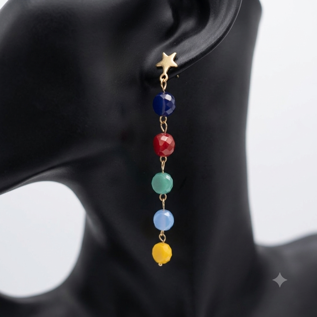 Cosmic Confetti Earrings | Colourful Glass Drop