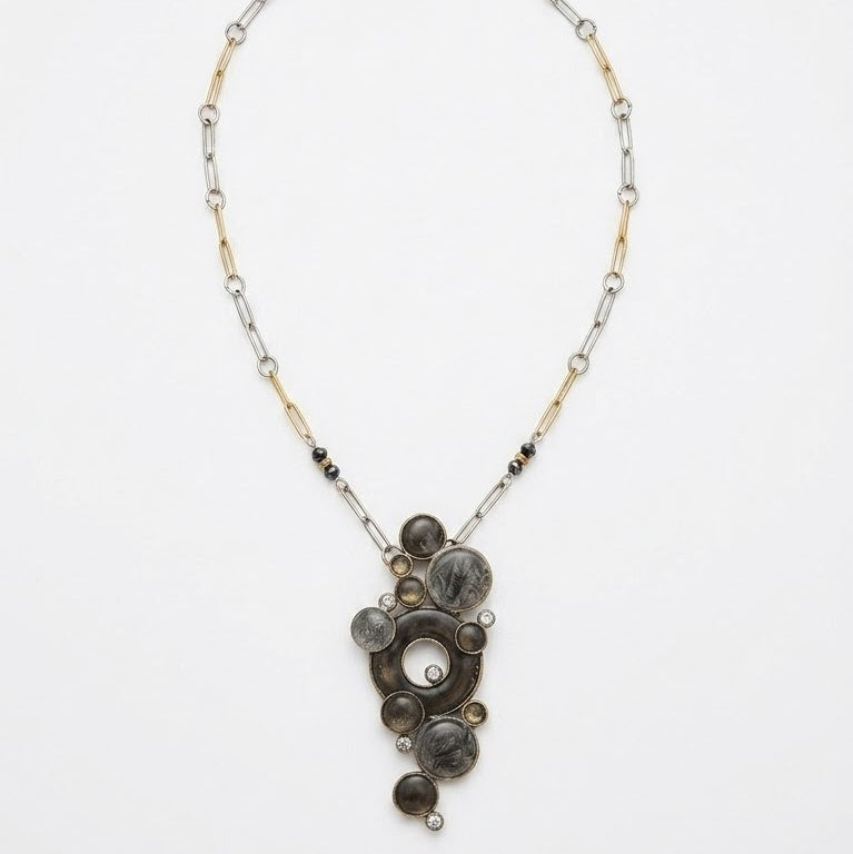  Hematite & Vintage Statement Pendant