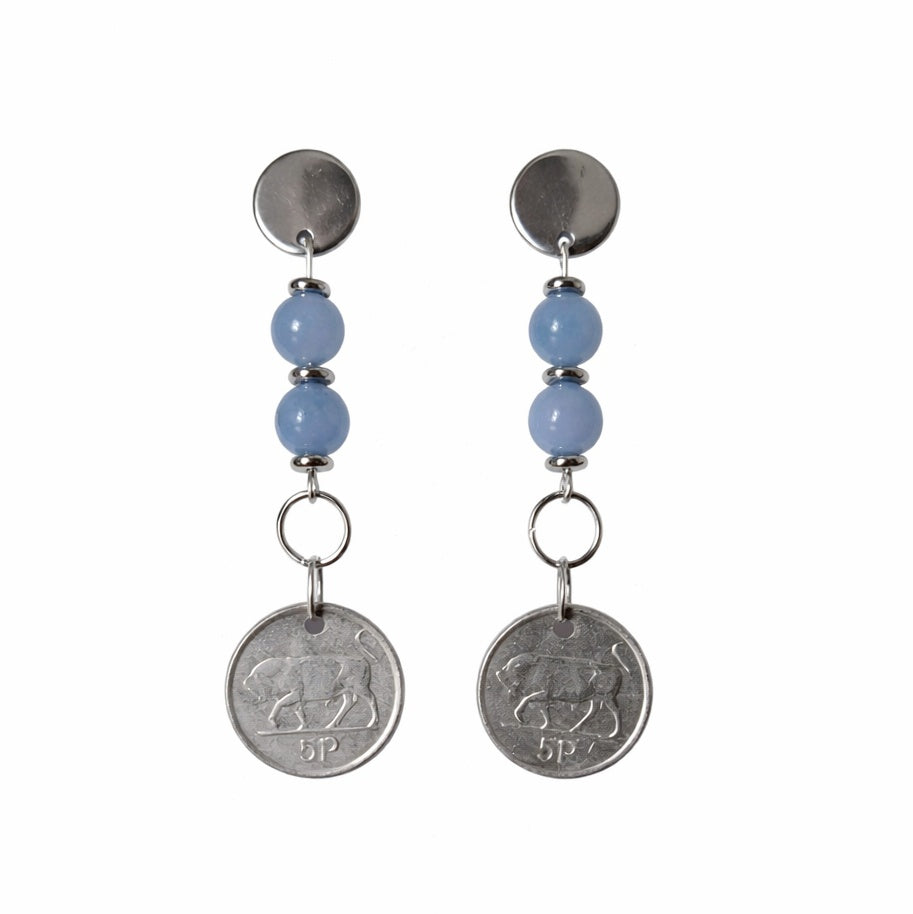 Irish 5p and aquamarine earrings