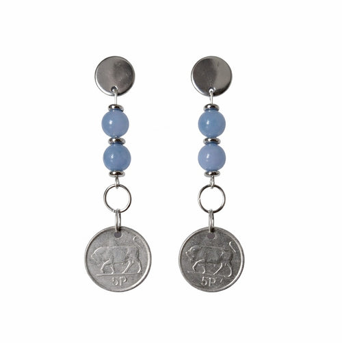 Irish 5p and aquamarine earrings