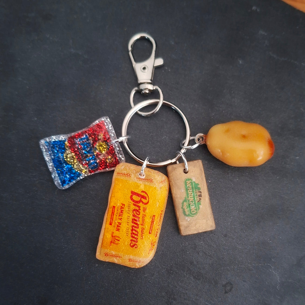 Keyring with Tayto, Brennans, Kerrygold and Potato Charms