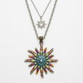 Solstice Starburst Layered Necklace | Vintage Sun Pendant
