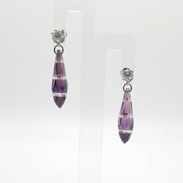 Sterling silver amethyst crystal earrings