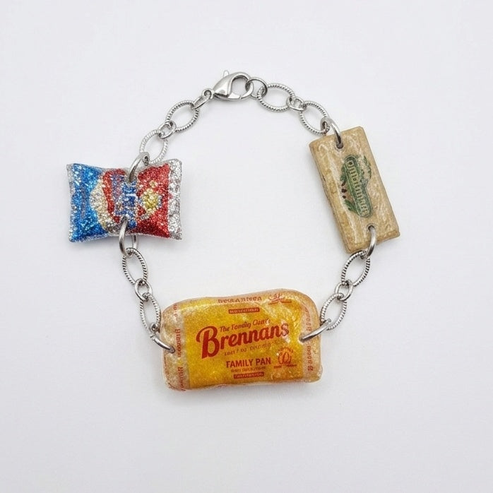 Bracelet featuring mini Tayto, Brennans and Kerrygold Charms/