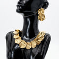 Vintage Gold Statement Collar & Earring Set | 1980s