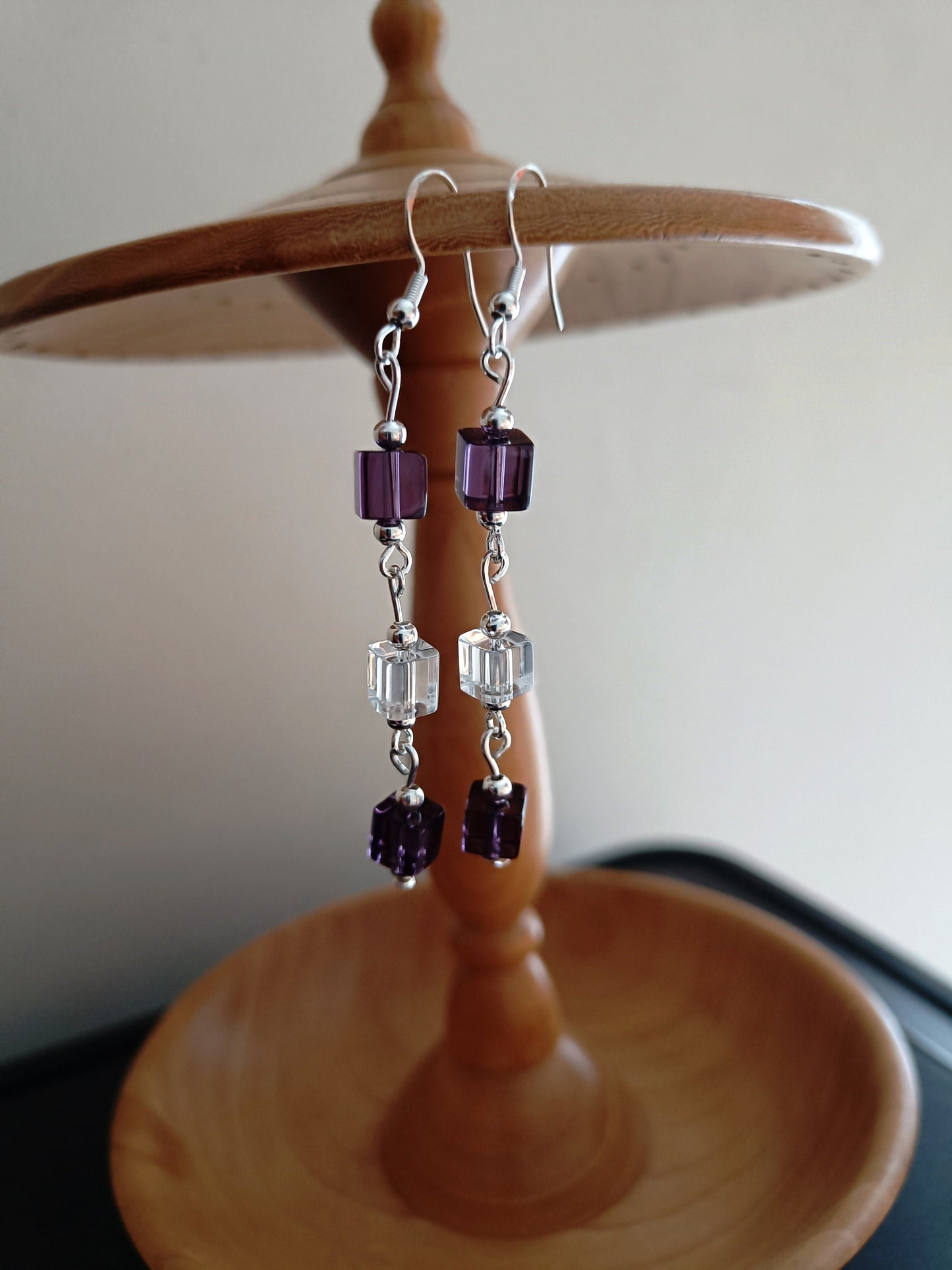 Purple Glass Earrings