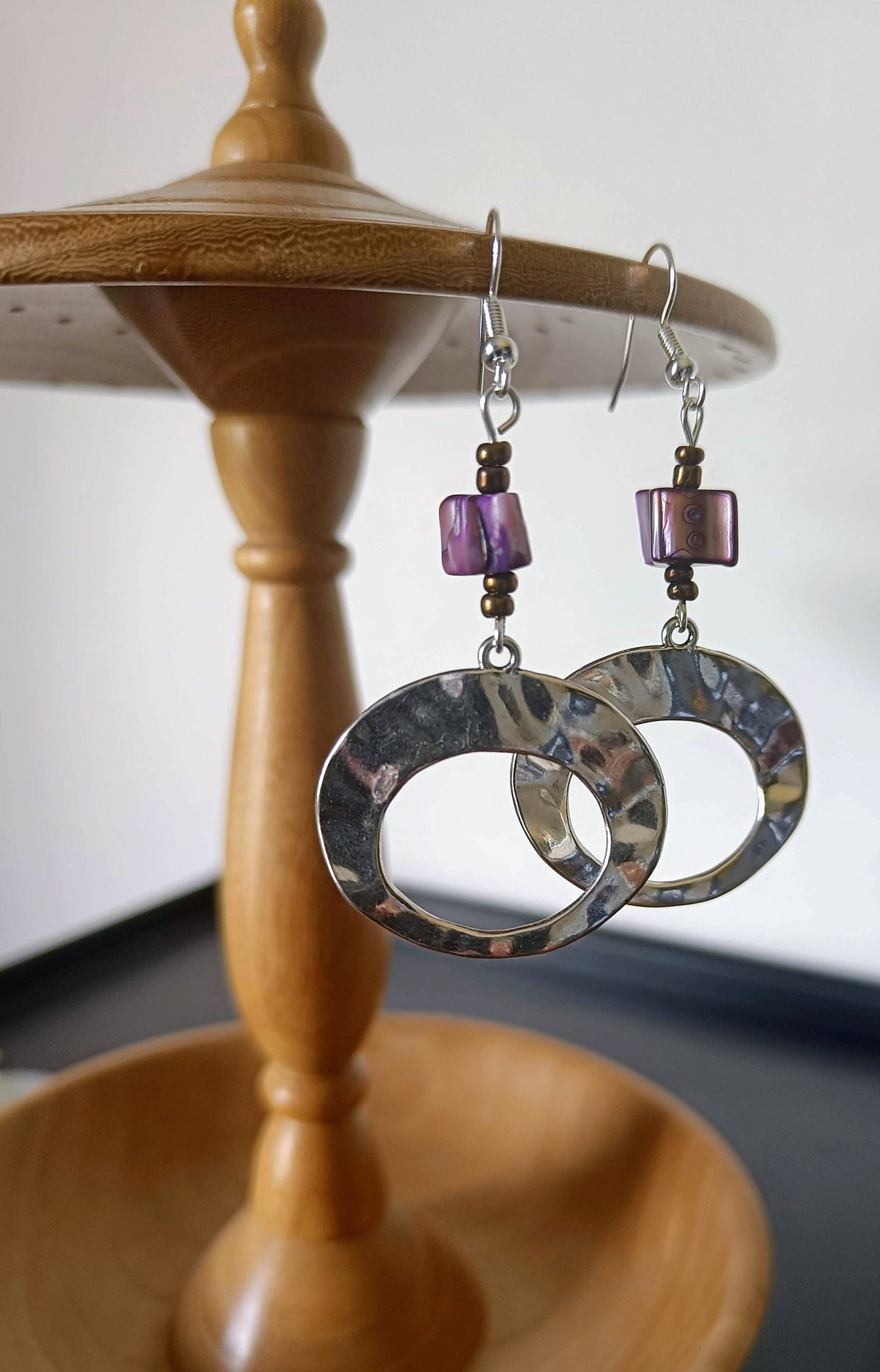 Purple Hoop Earrings