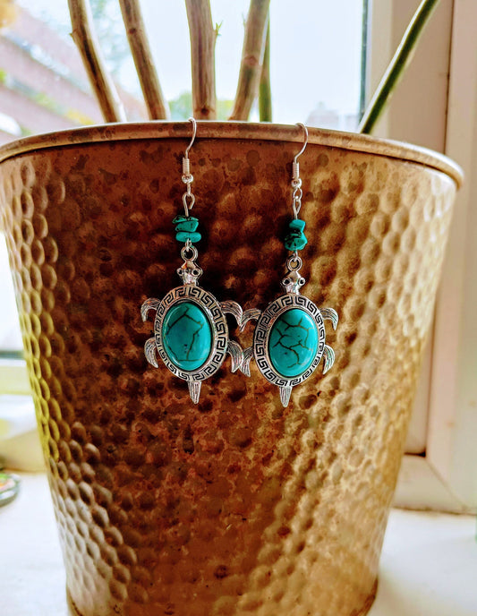 Turquoise Turtle Earrings