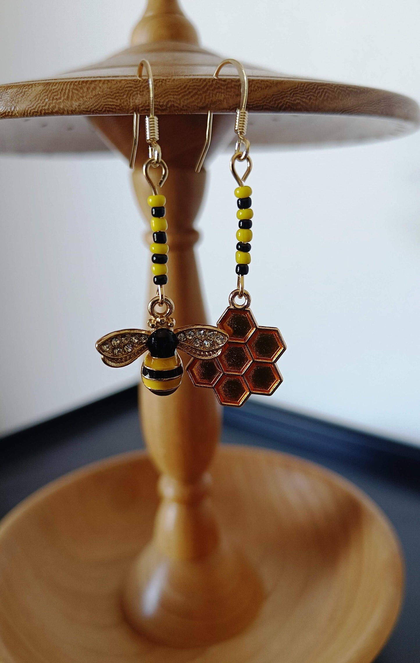 Mismatched Honey Bee Earrings