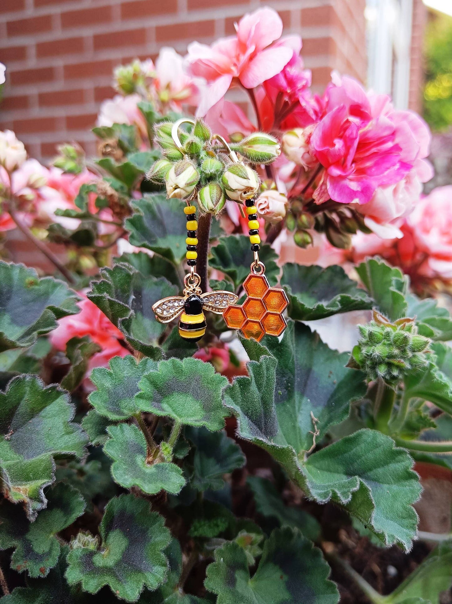 Mismatched Honey Bee Earrings