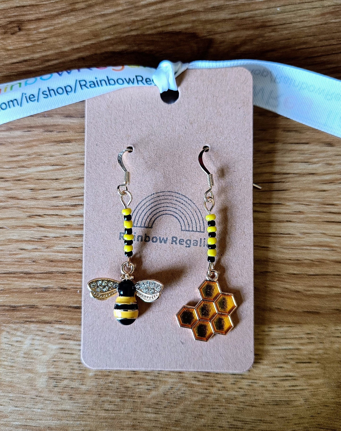 Mismatched Honey Bee Earrings