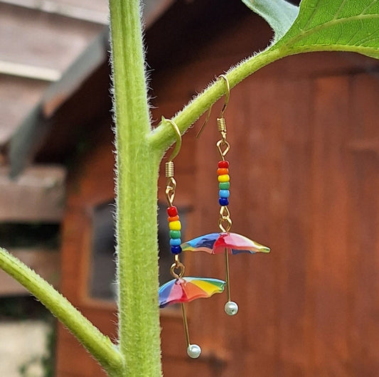 Rainbow Umbrella Earrings