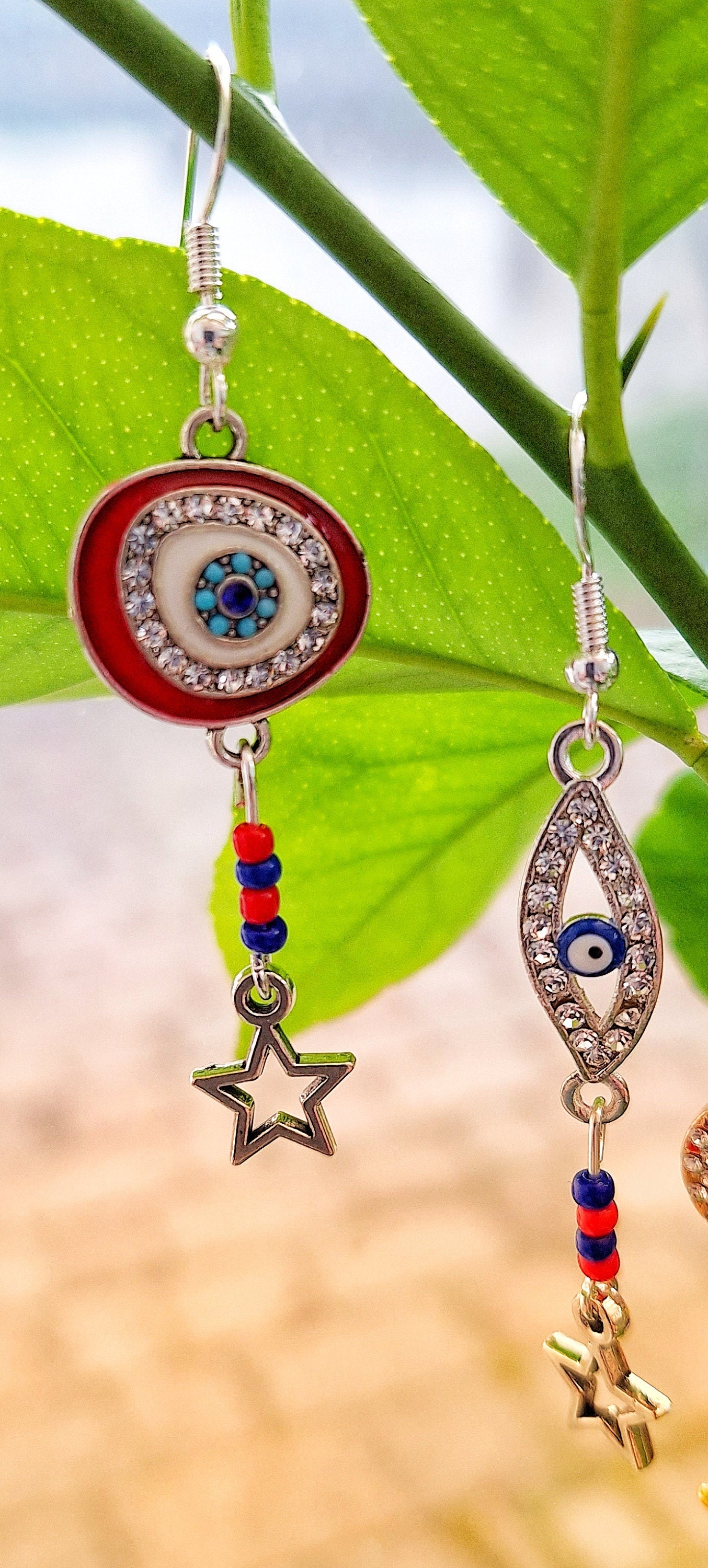 Mismatched Evil Eye Earrings