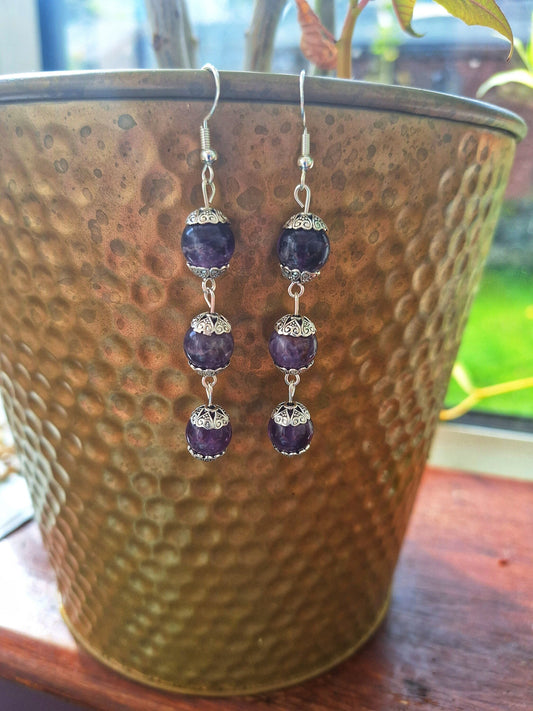 Amethyst Bead Earrings