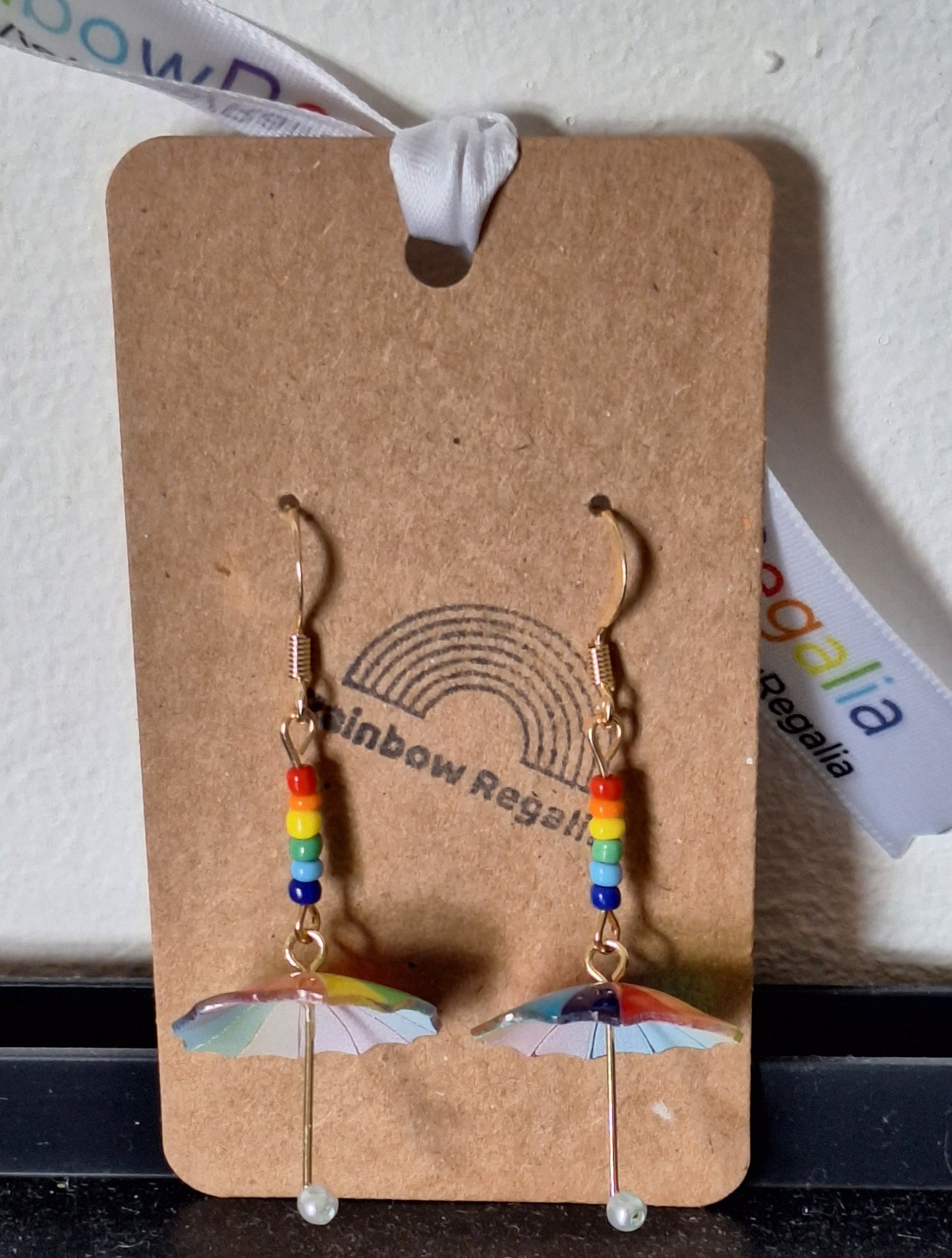 Rainbow Umbrella Earrings