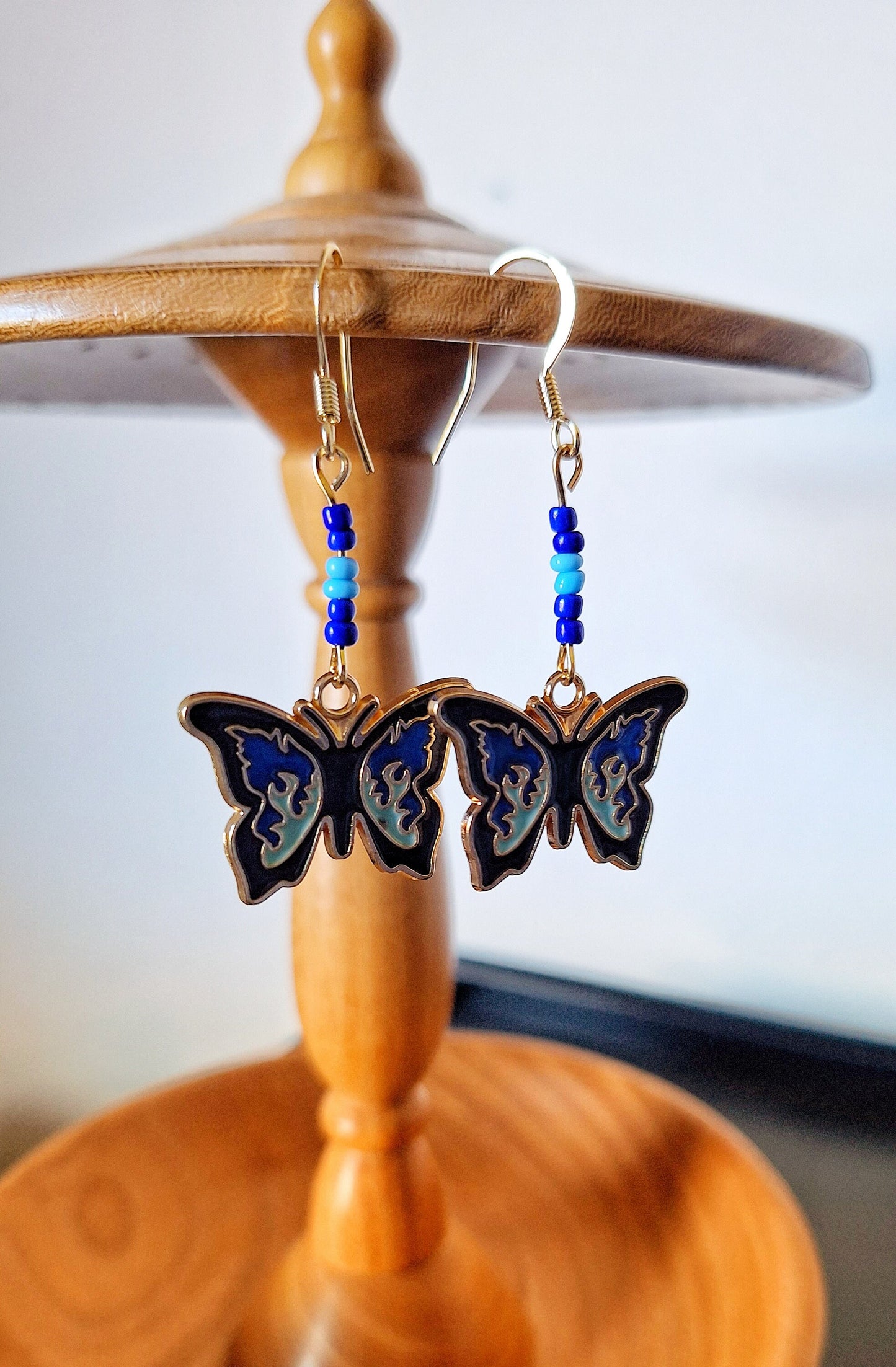 Enamelled Butterfly Earrings