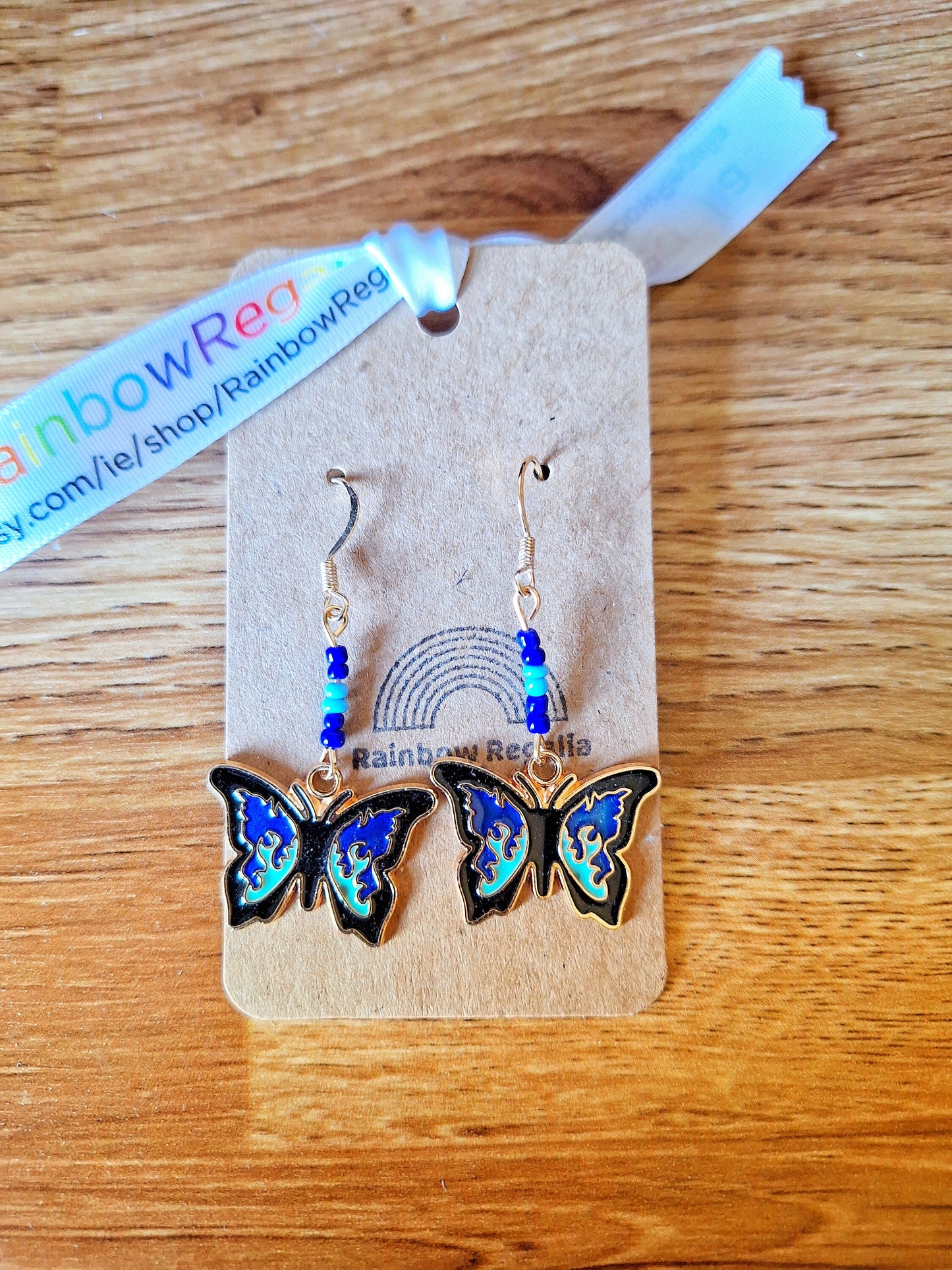 Enamelled Butterfly Earrings