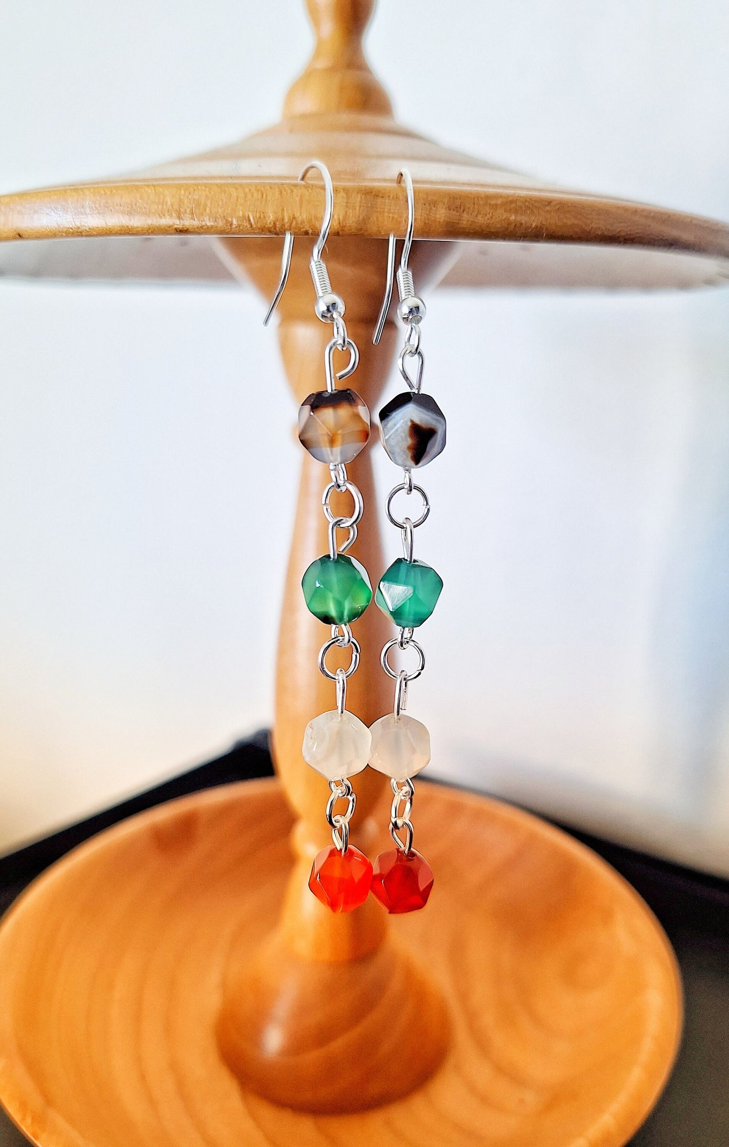 Tourmaline Chain Drop Earrings