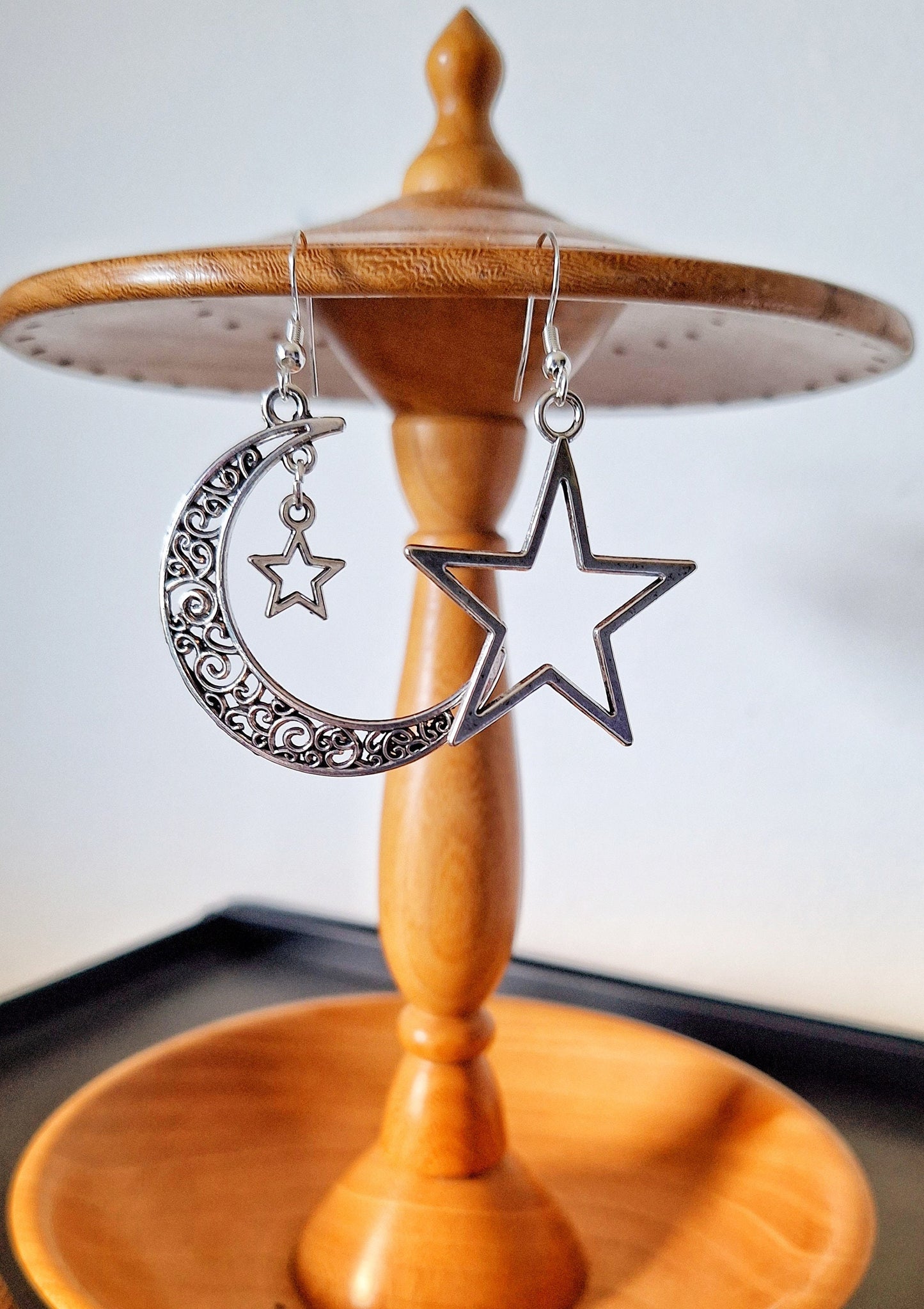 Stevie Mismatched Moon and Star Earrings