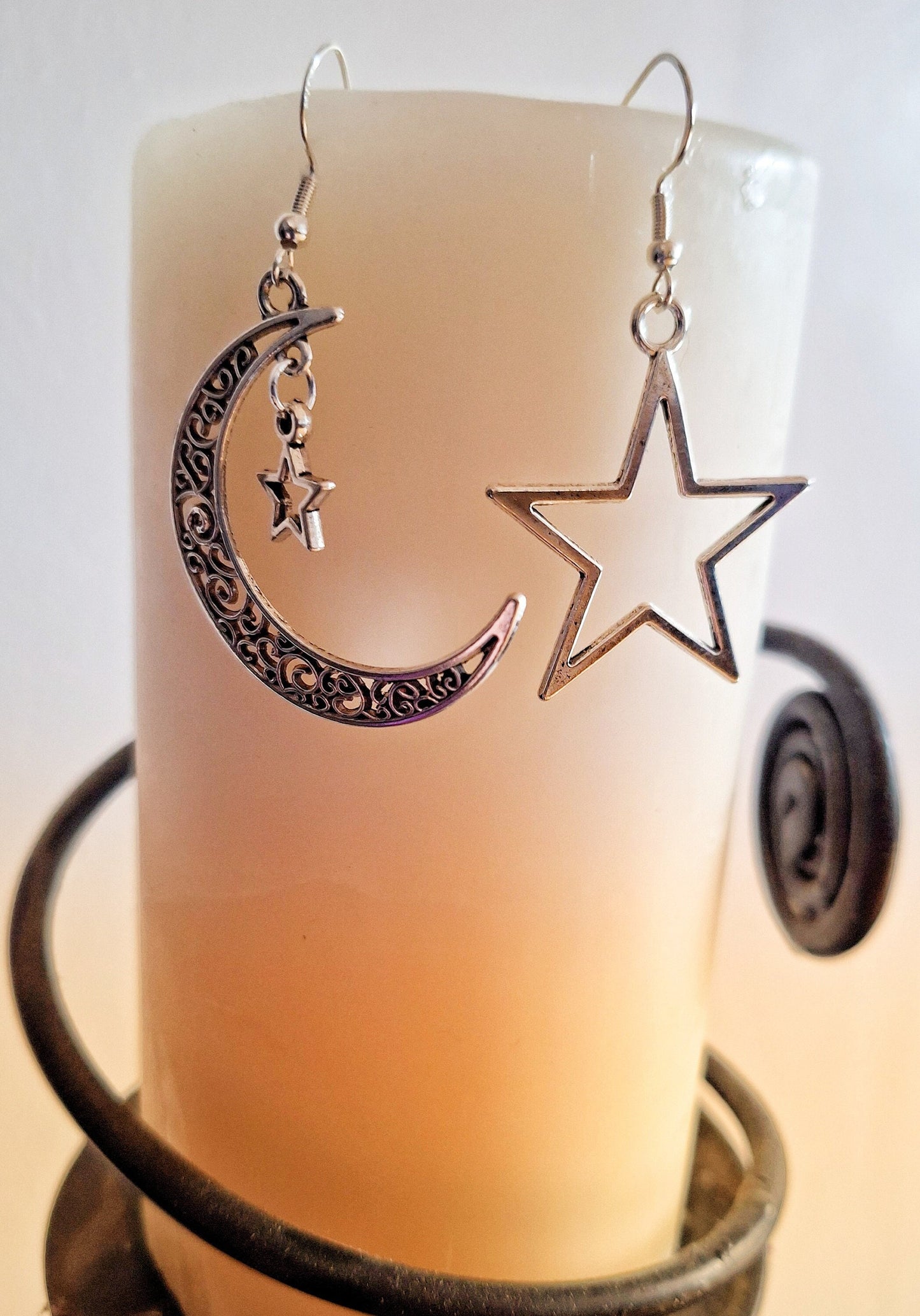 Stevie Mismatched Moon and Star Earrings