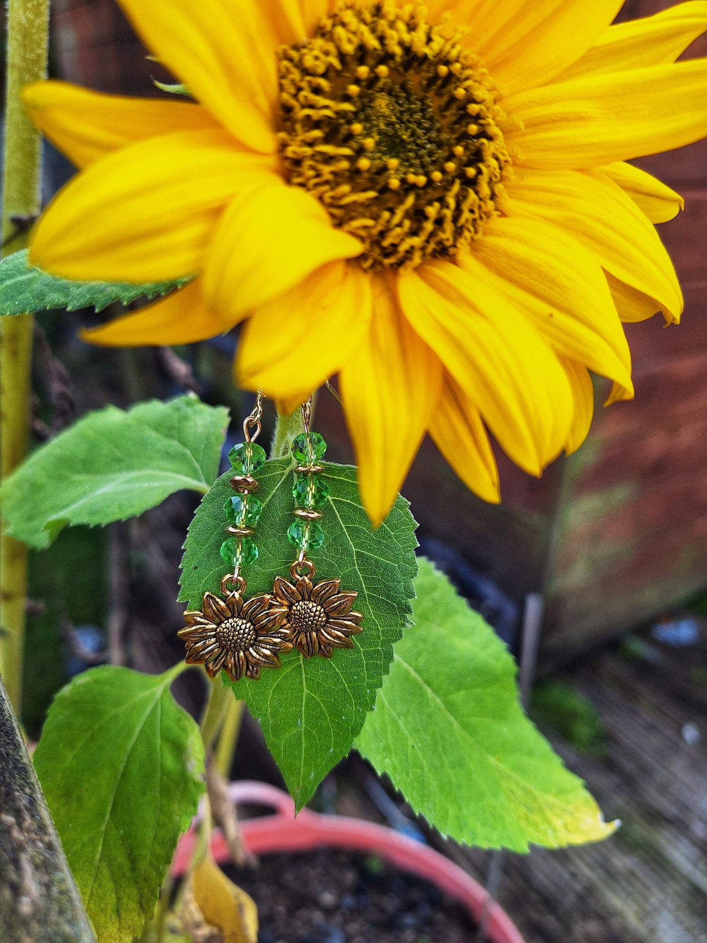 Mirasol Golden Sunflower Earrings