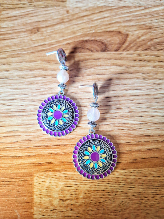 Tourmaline Purple Drop Earrings