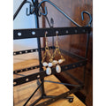 Victoria Pearl Earrings with repurposed freshwater pearls on gold-plated chain, 50mm chandelier design.