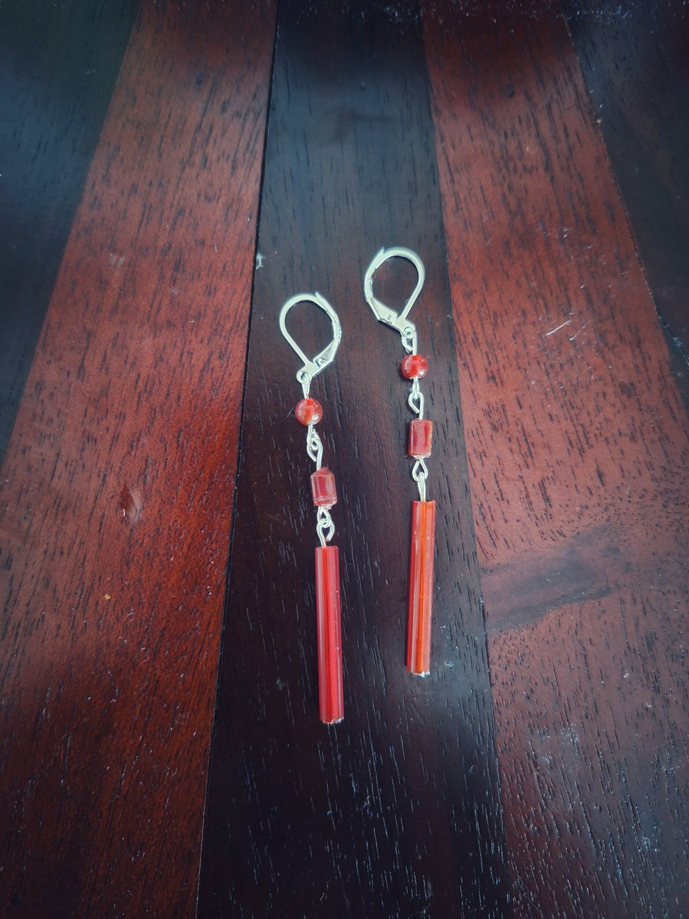 Ruby Long Beaded Earrings