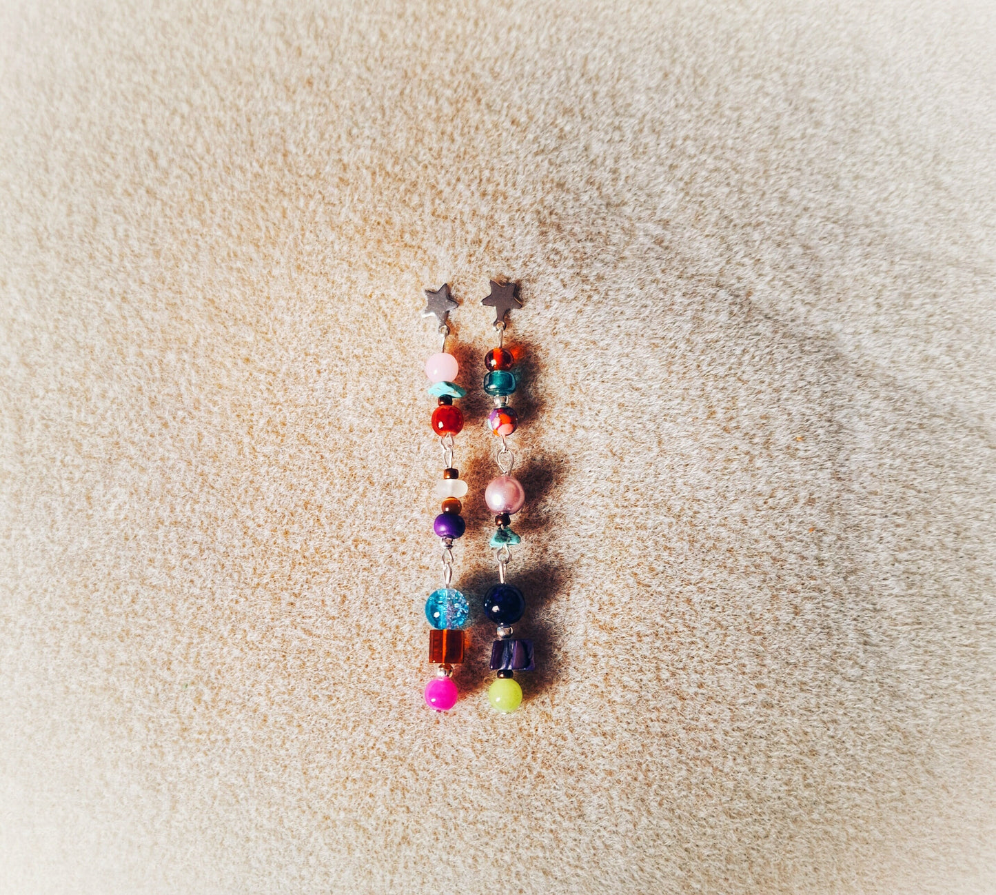 Siena Long Mismatched Bead Earrings