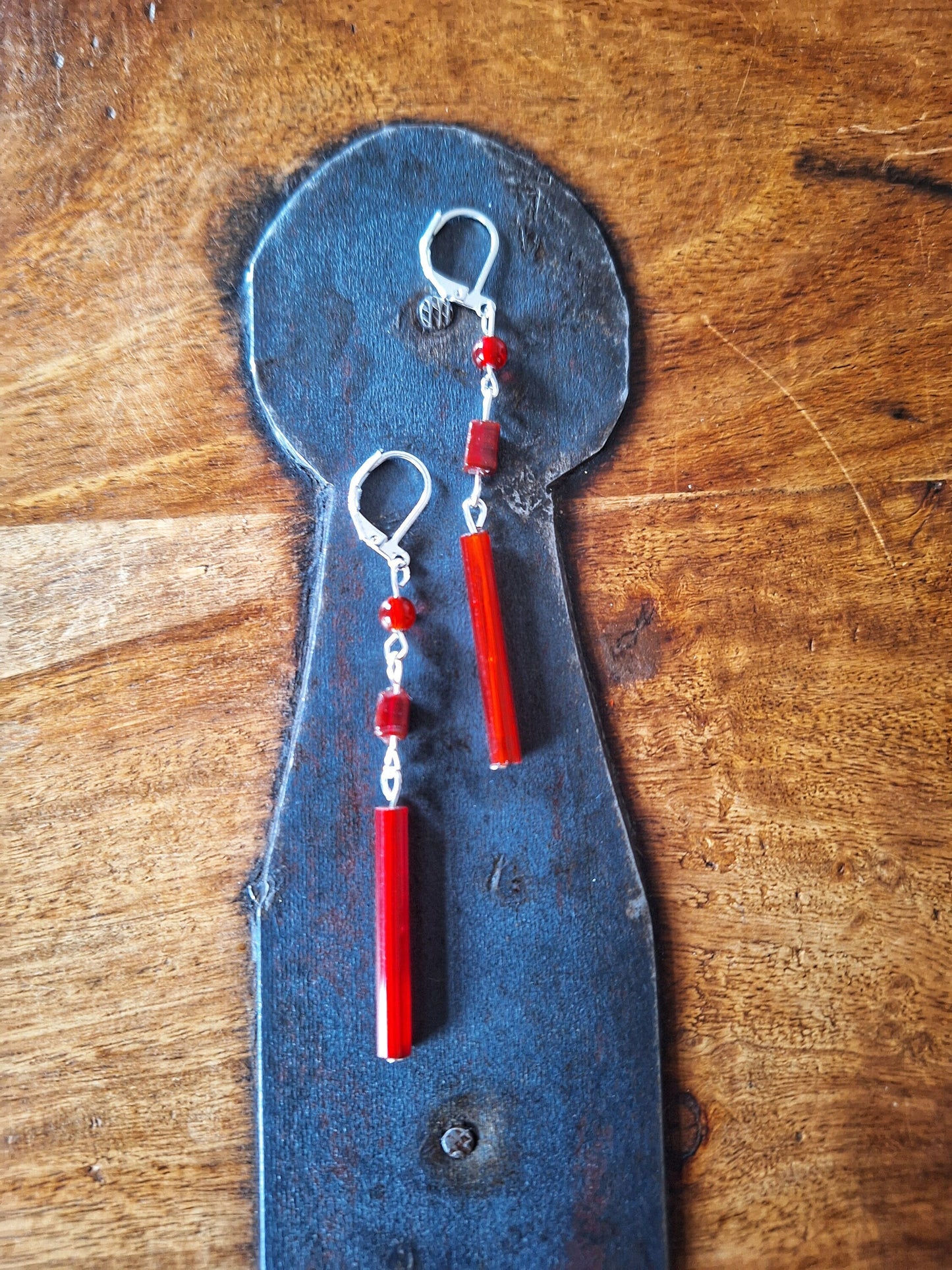 Ruby Long Beaded Earrings