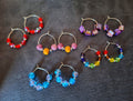 Linda Silver Beaded Hoops with colorful repurposed beads in eco-friendly design.