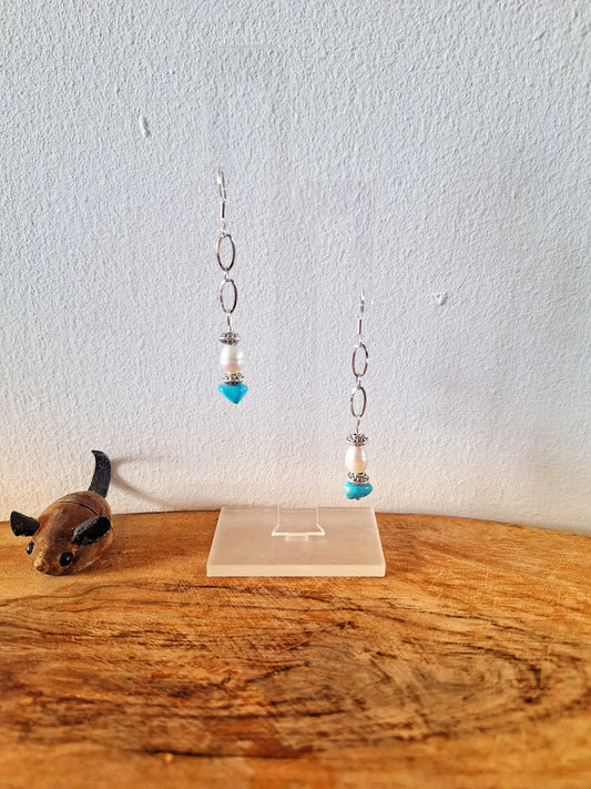 Arabella Turquoise and Pearl Earrings