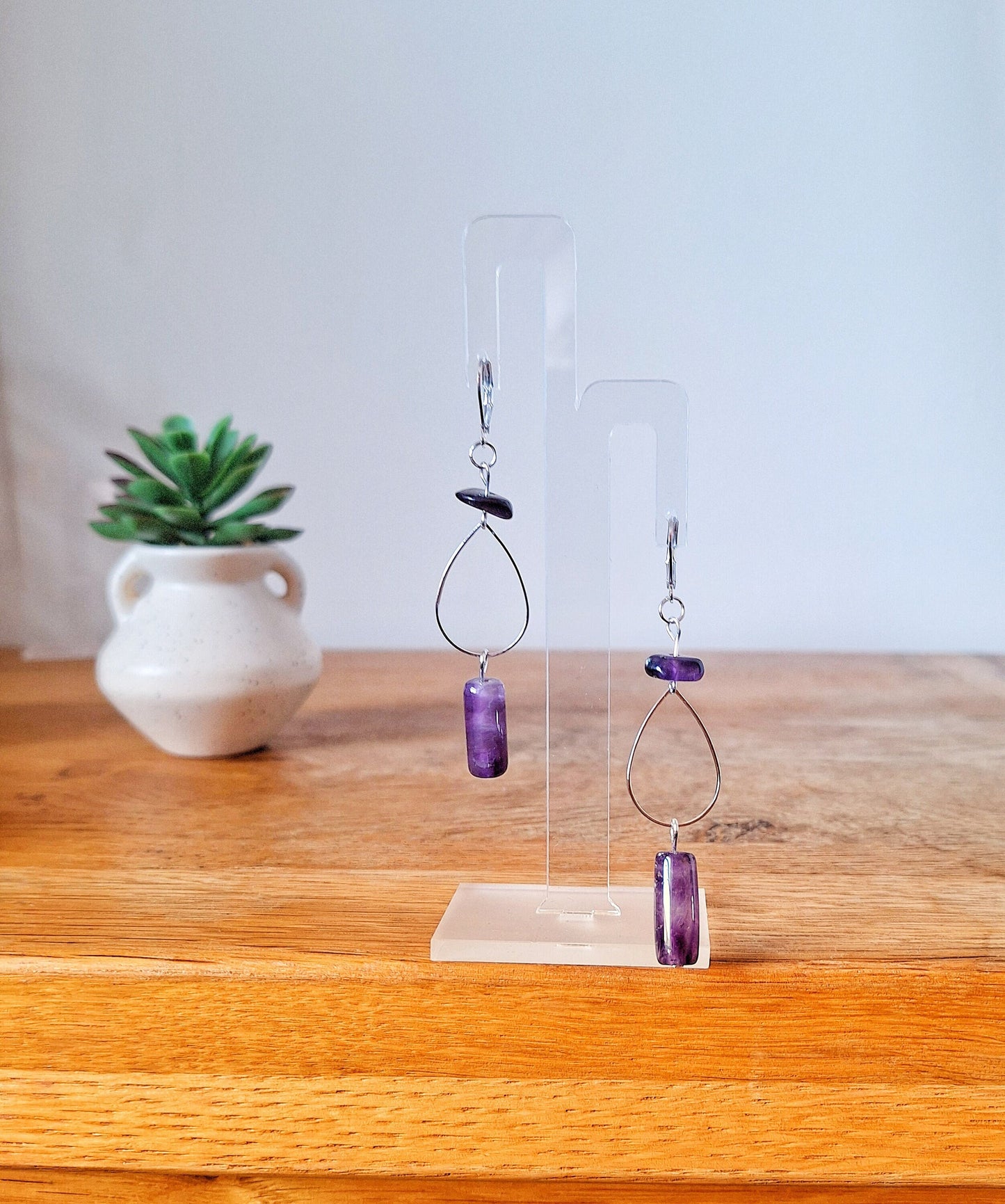 Iris Amethyst Drop Earrings