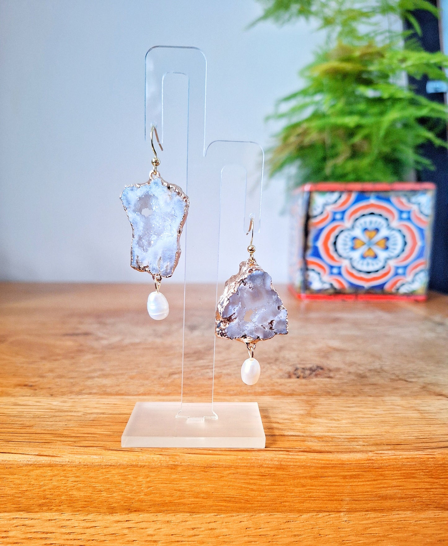 Juno Quartz and Pearl Earrings