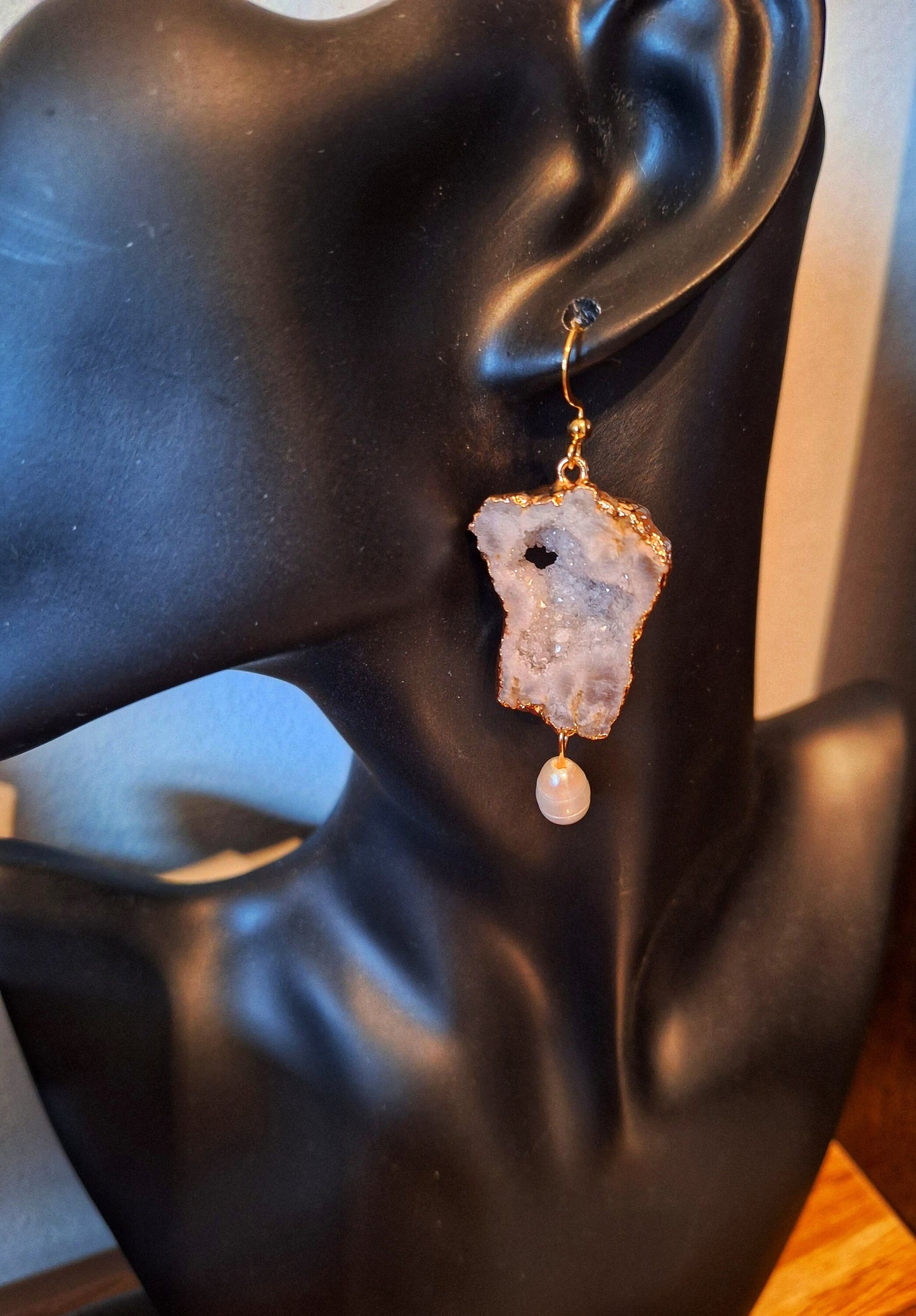 Juno Quartz and Pearl Earrings