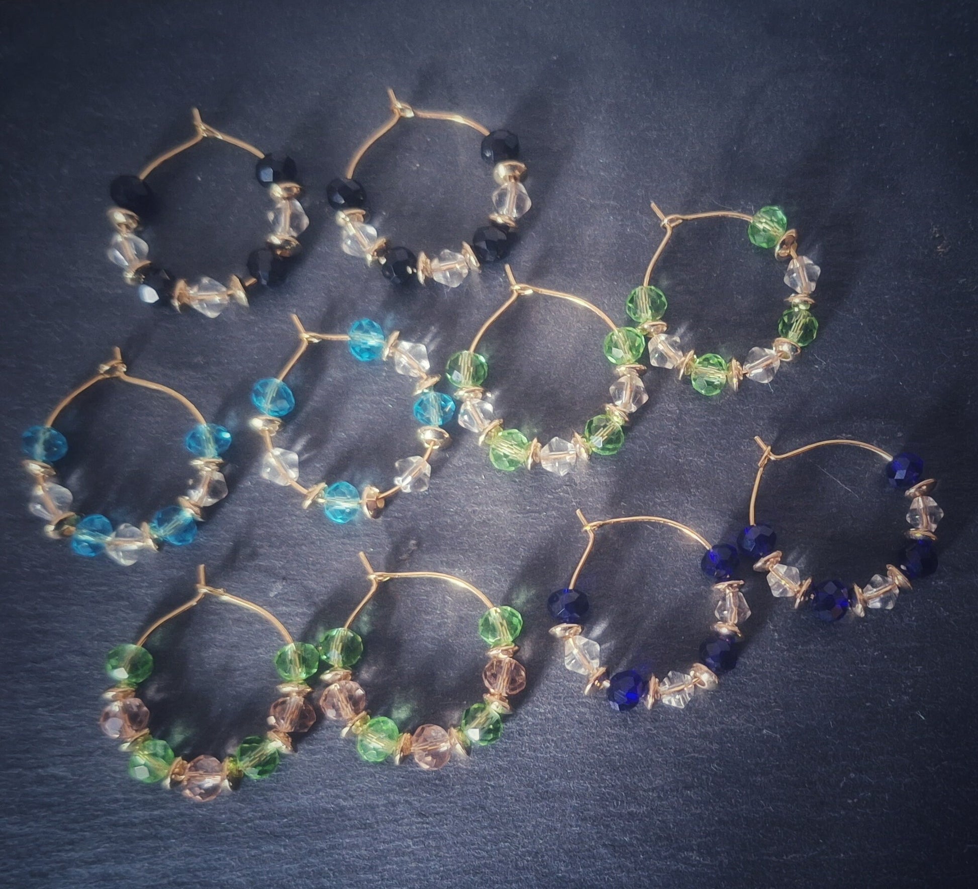 Beaded hoop earrings in gold