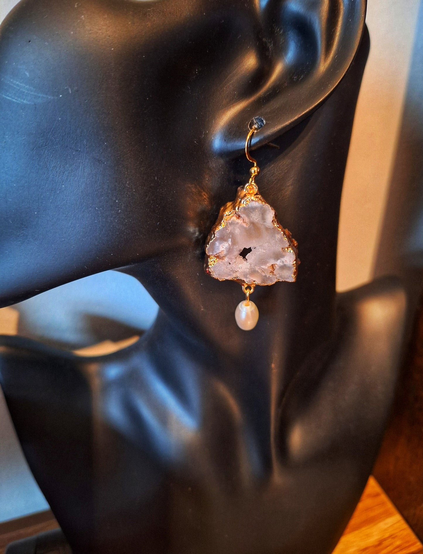 Juno Quartz and Pearl Earrings