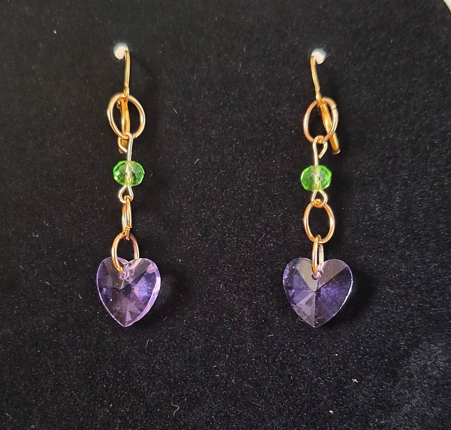 Evelyn Purple Heart Earrings